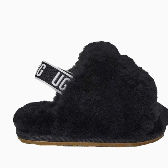 Ugg Fluff Yeah Infant Slides- Black - Picture 1 of 8